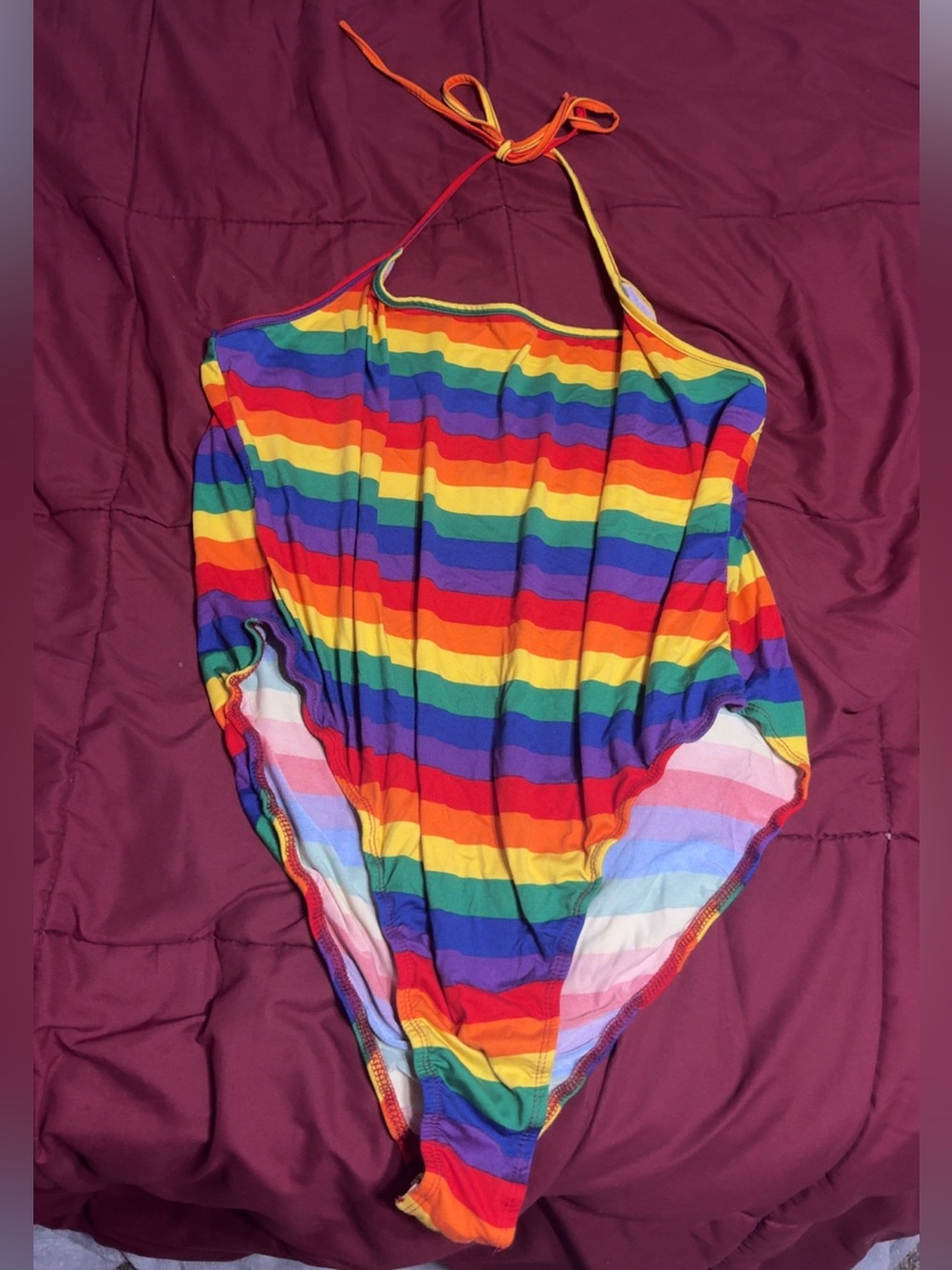 Rainbow Striped One-Piece Swimsuit
